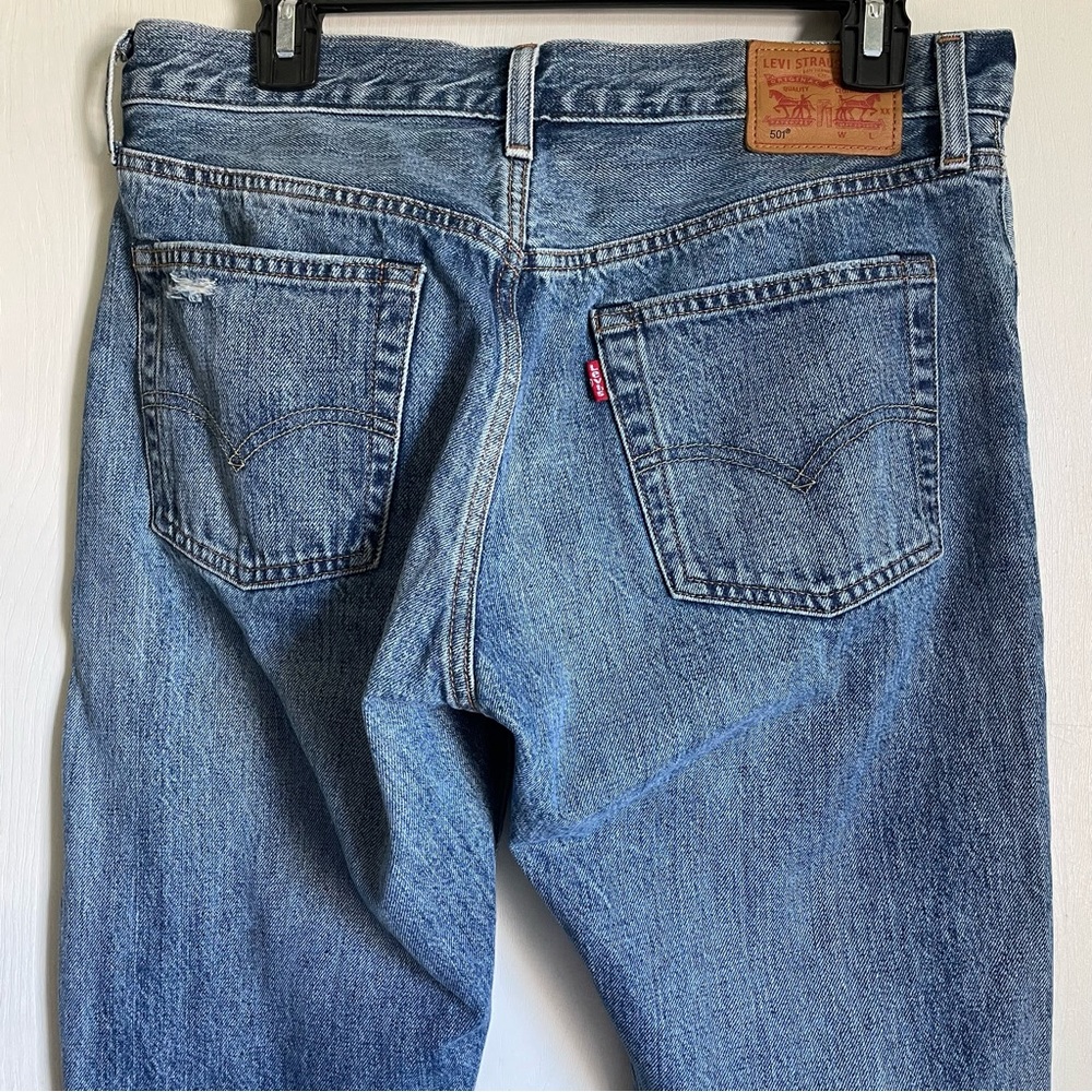 Levis 501 Patchwork Raw Hem Jeans - image 7